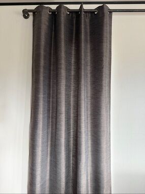 Neutral Gray Textured Grommet-Top Curtain Panel 52”W x 96”L